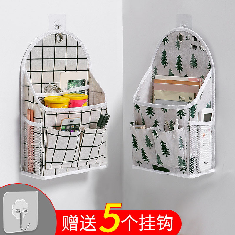 布艺收纳挂袋墙上挂式挂墙壁挂床头学生宿舍P门后挂兜置物袋神器