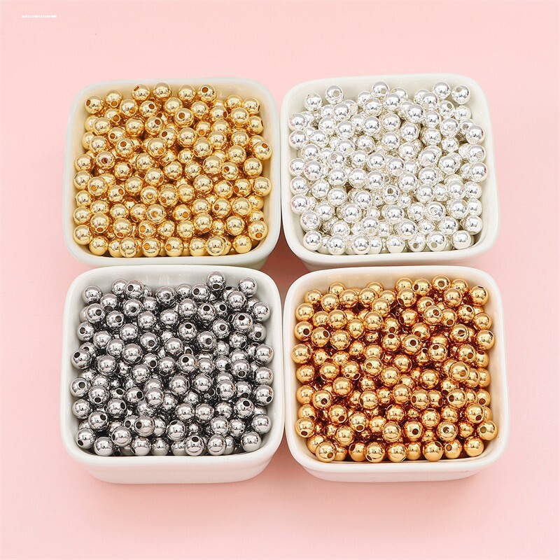 速发包金珠镀金首散银白金色珠珠隔珠手工串珠珠饰品材料