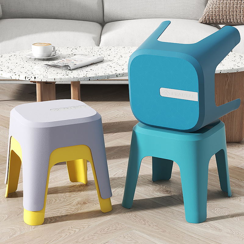 速发小凳子家用儿童塑料矮凳摞厅浴室大人简实加厚结约可客叠防滑