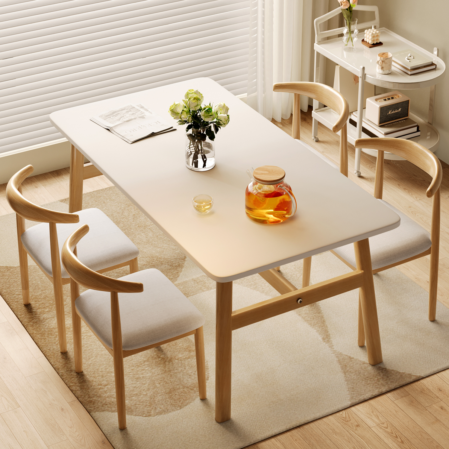 速发组桌小户型家用餐吃饭桌快屋简易桌子长方形餐饮商用桌椅餐合