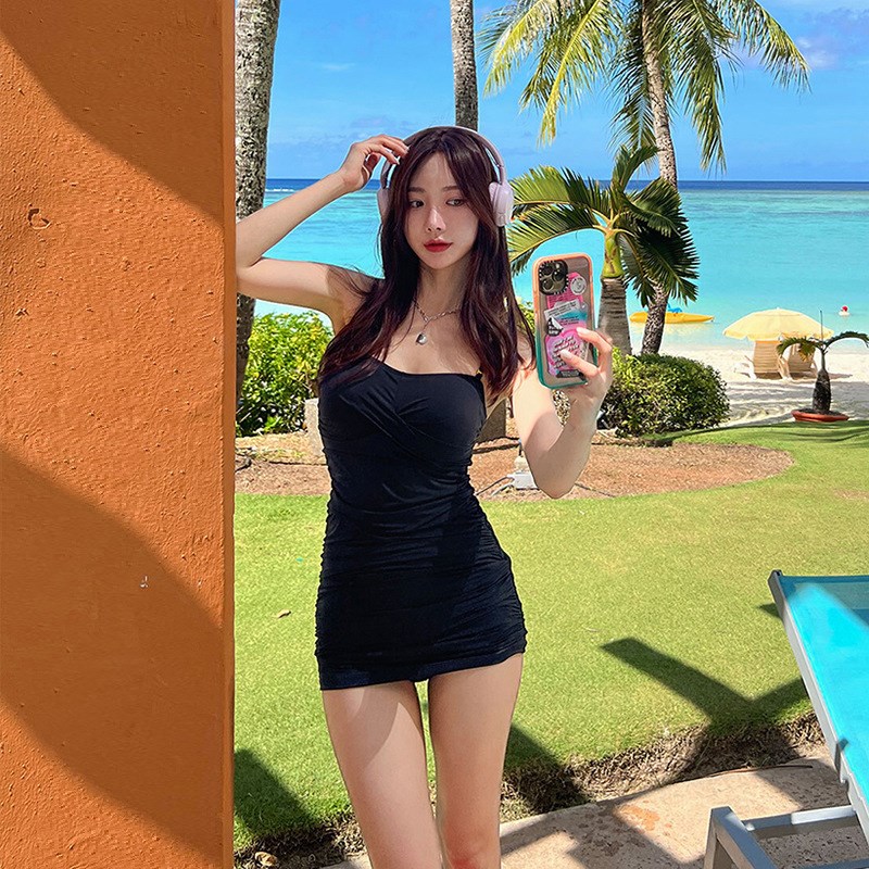 速发新款连体保尚可爱时守遮肚温臀包泉裙式游