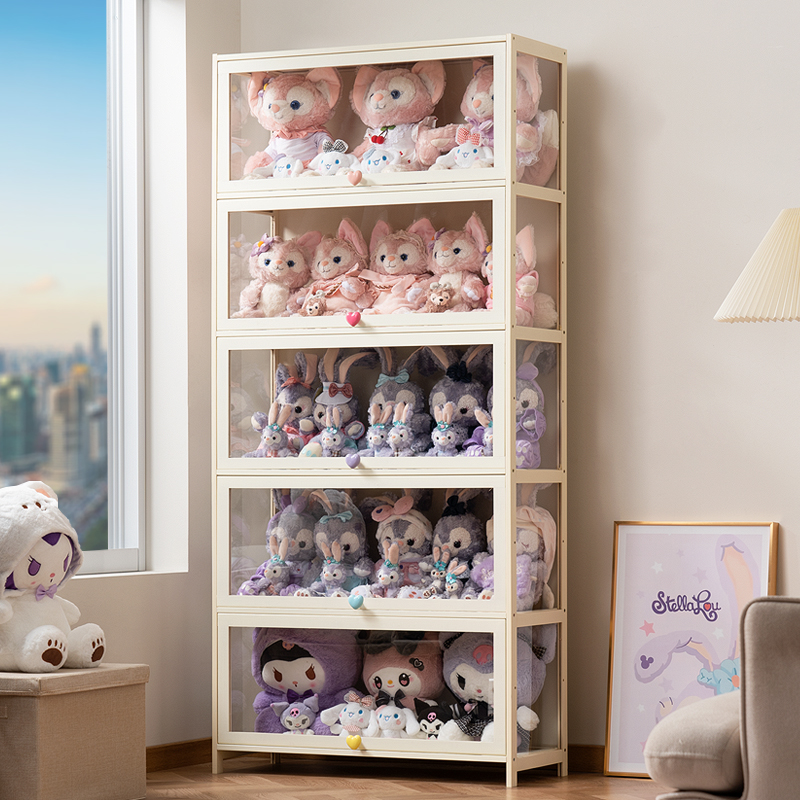 速发力型展示架娃娃收纳盒亚克模展示柜透明架子毛玩绒偶