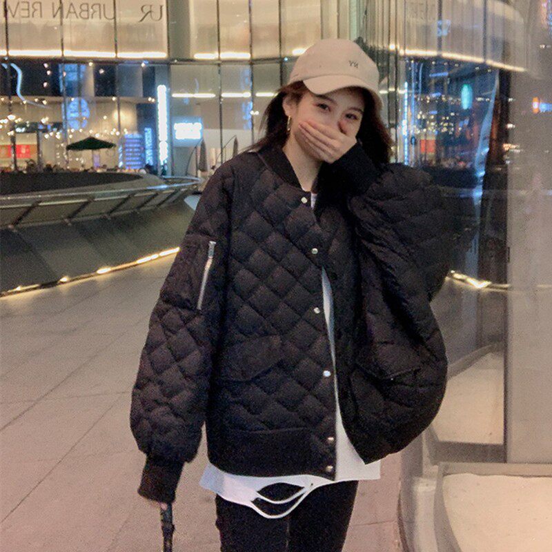 速发大码装秋冬新羽港味立领黑色款服服棉衣棉绒外套