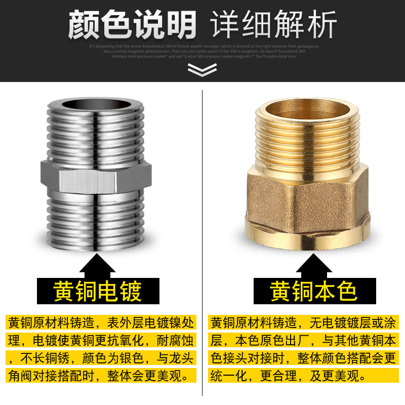 6分1寸铜接头对丝内外丝三通弯头直接D20/25自来水管道接口配件