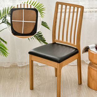 速发PU皮革餐水防油防猫抓椅面套黑色防椅套酒店椅子坐垫套子凳罩