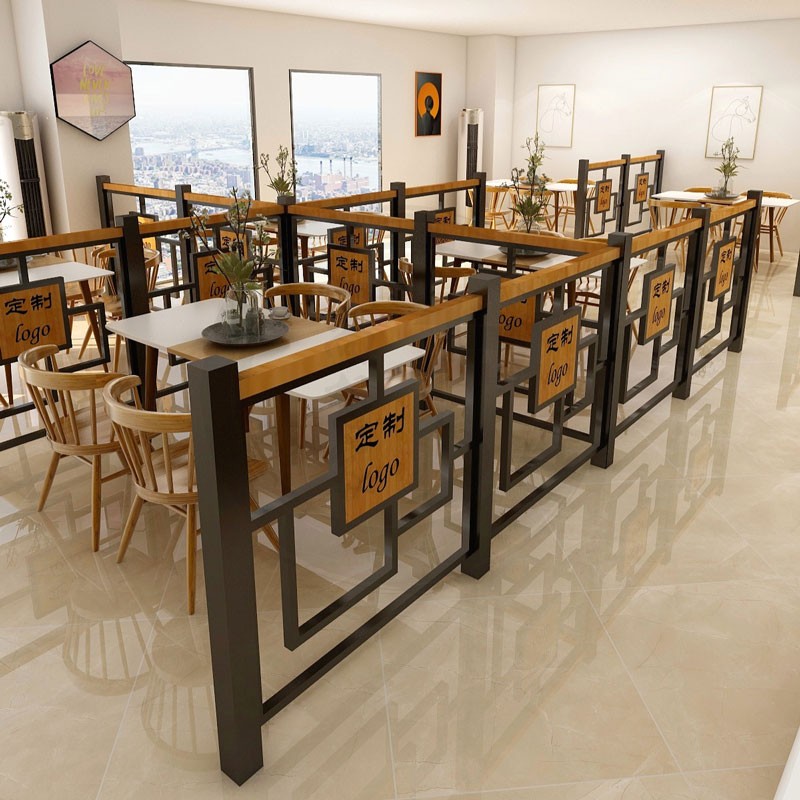 速发饭店隔断风半截防栅腐栏围栏杆咖啡餐厅装饰矮屏墙花架槽铁艺