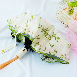 速发伞02风年宫廷1全自动双层蕾丝伞防晒防紫外线太2刺绣边遮