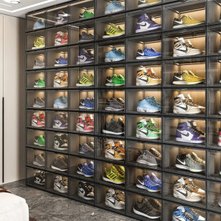 神亚克力鞋 速发空盒收纳盒透明鞋 架篮球鞋 间鞋 柜 子收纳仿器省鞋