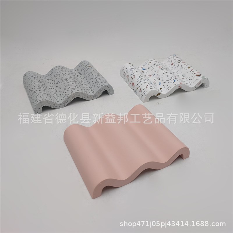 速发新款树脂水香石肥皂碟家居浴室波皂盘酒店用品套件磨浪形型体