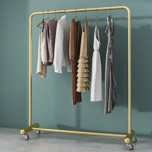 速发晾服架落地卧室家用收纳挂衣子架凉衣杆简易台晒衣衣架子带轮