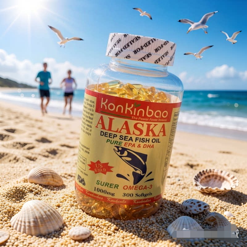美国进口ALASKA深海鱼油软胶囊300粒