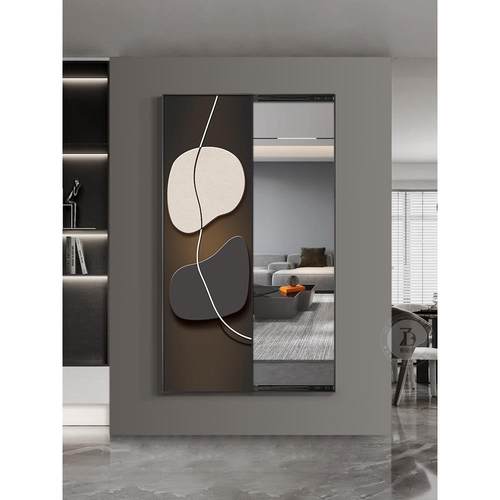 石来运转推拉全身镜隐藏式入户玄关装饰画穿衣镜卧室试衣镜挂画