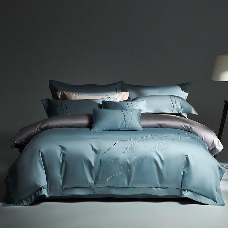 欧式2024高端夏季新款140支长绒棉高奢刺绣母婴裸睡清新风四件套