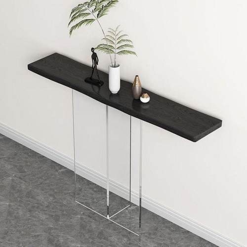 玄关桌轻奢亚克力靠墙窄边台入户正对门柜简约现代艺术条案玄关柜