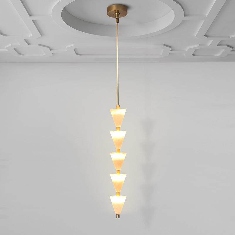 现代简约沙漏云石单吊灯客厅沙发创意氛围灯样板房卧室床头柜吊灯