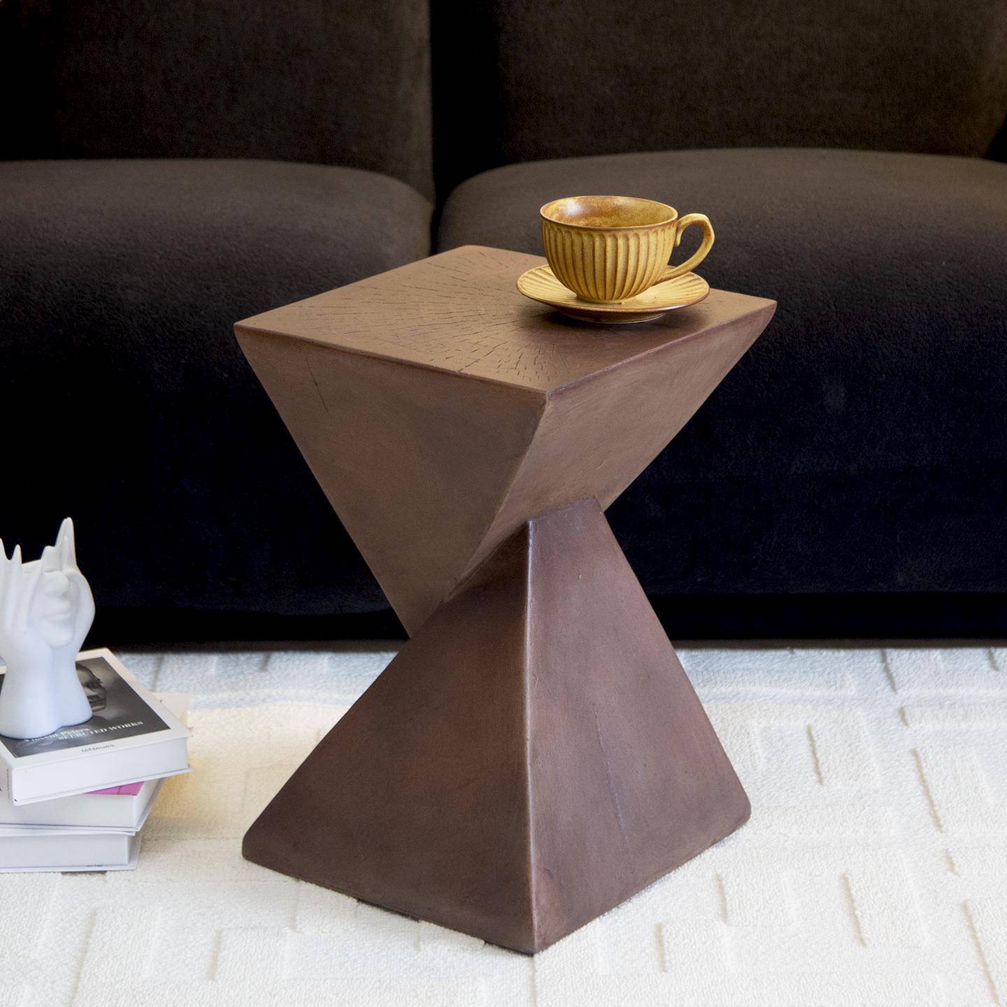 北欧仿木纹边几民宿家用客厅极简约沙发茶几卧室艺术创意床头柜 - 封面