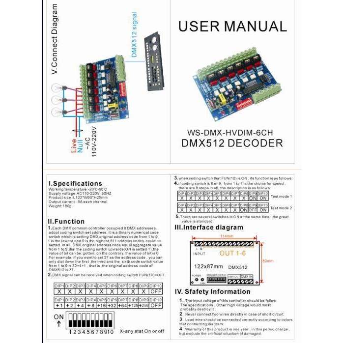 6路dmx512,220V灯泡调光,可控硅调光数字硅箱高压白炽灯调光器