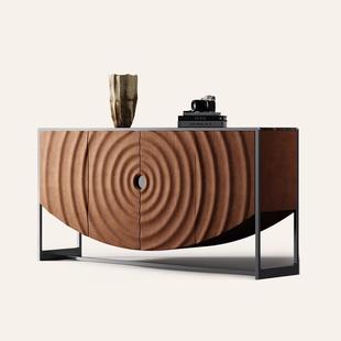 套意式 轻边玄9484关柜全屋配设计师奢石岩板艺术涟漪玄关桌奢高档