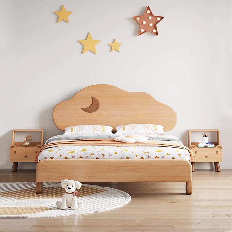 儿床全实木现代简约女孩床1.男2/1.35/1.5床米月亮儿童童公主软包