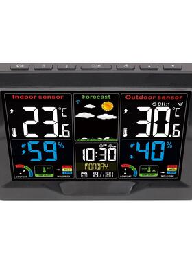 新款屏气象钟3彩383室内3383C舒度适无线钟传感闹天气预报气象站