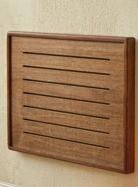 遮电木表箱装饰实画胡桃木网弱电箱盖板多媒体挂画电闸配aA18866