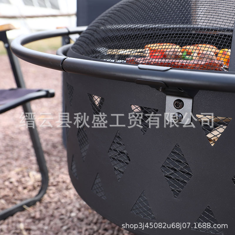 欧美圆形户外取暖烧烤炉