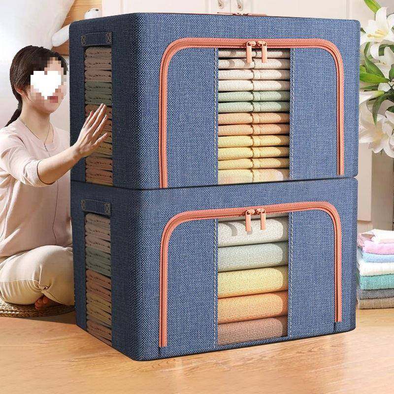 收纳箱防大容添丁量特衣大号棉折叠钢架潮收纳袋衣服柜储存麻宿舍,收纳整理,其他收纳袋,淘宝优惠券,粉丝福利购,淘宝优惠卷