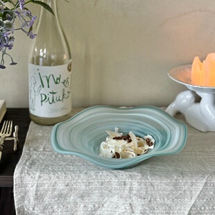 果盘客厅茶几家用高端精致高颜值艺术感玻璃甜品盘乔迁生日礼物