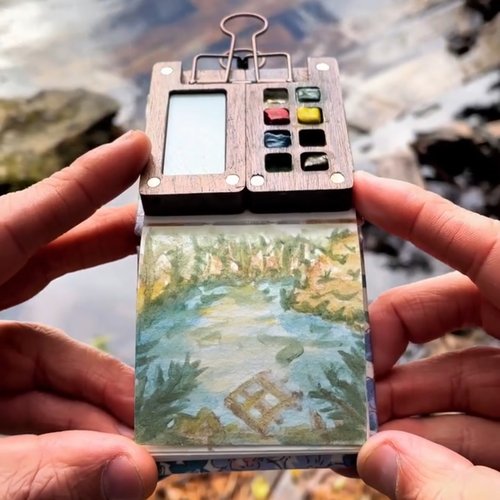 走到哪用我的小颜料盒就画到哪