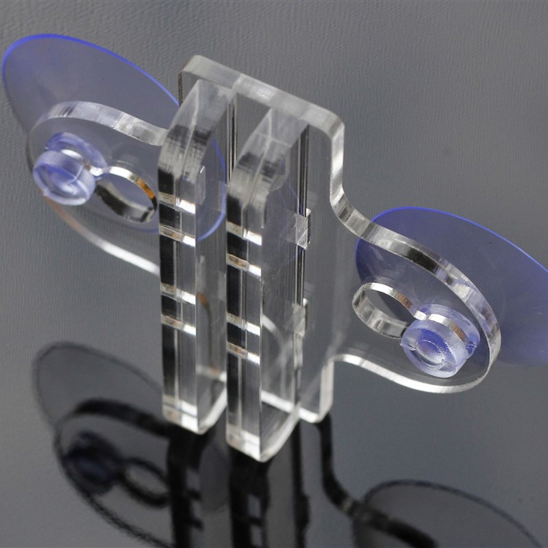 热销6个透明亚克力鱼缸隔板夹子玻璃吸盘 卡子水族箱鱼缸隔离夹子