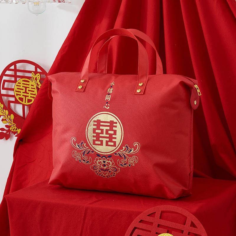 红色被子收纳袋防尘防水婚庆喜被被子防尘袋