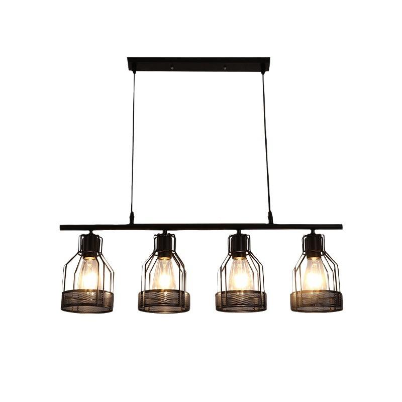 工业风创意餐厅吧台长条灯美式店复古铁艺火锅奶茶多店头吊一字灯