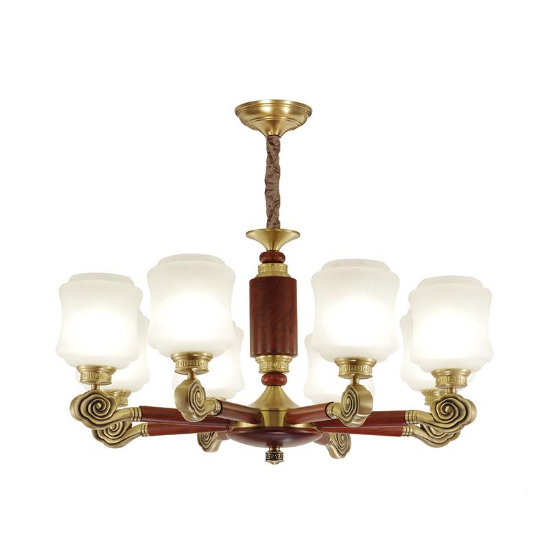 新中式吊灯客厅灯餐厅吊灯中风室古6典红木卧别墅全铜吊灯国具059