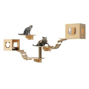 上墙猫爬架壁挂式猫树猫窝猫架一体式猫跳台栖息台猫抓柱DIY组合