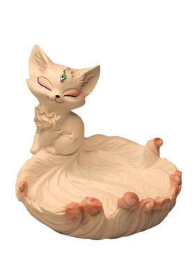 九尾狐钥匙收纳玄关摆件轻奢入户门鞋柜客厅家居桌面装饰创意