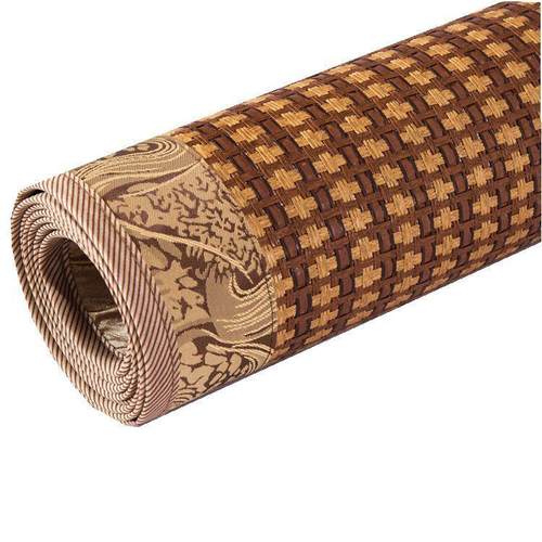 新款夏凉席双面可折叠学生席子冰丝藤席三件套双人空调席子