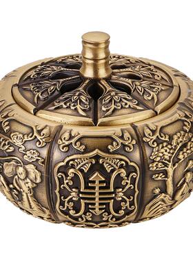 黄铜南瓜香炉铜香炉檀香炉盘香炉家用中式创意摆件薰香炉佛具用品