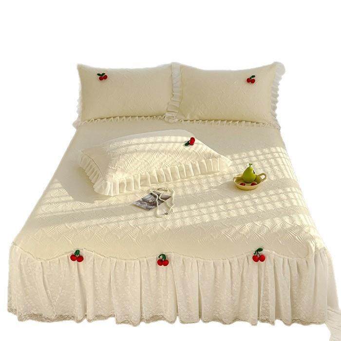 母婴级乙纶冰豆豆凉席三件套蕾丝花边床群款可机洗软席子,床上用品,冰丝席,淘宝优惠券,粉丝福利购,淘宝优惠卷