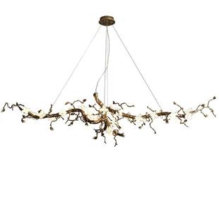 新款 别墅茶室艺术灯样板间全铜树枝灯 玉兰花餐厅吊灯书房中式