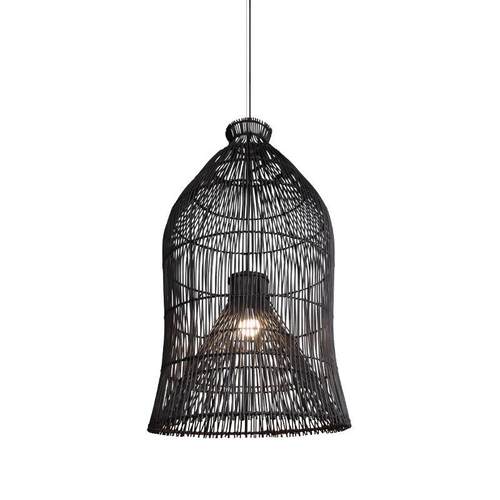 灯复式楼梯间长吊灯工程民宿酒店别墅大厅新中式饭店禅意装饰藤艺