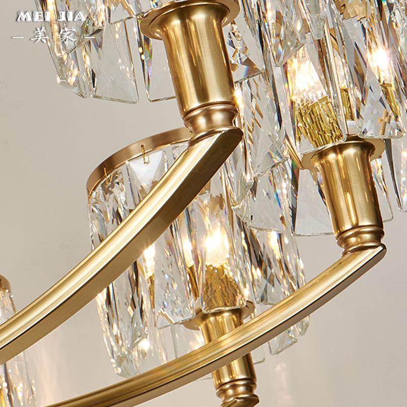 美式轻奢现代水晶全铜客厅吊灯卧室餐厅房间灯具大气简约别墅灯饰,家装灯饰光源,智能吊灯,淘宝优惠券,粉丝福利购,淘宝优惠卷