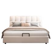 北欧皮艺床软靠包1.8m多功能储物双人床婚床卧室轻奢纳帕皮床直销