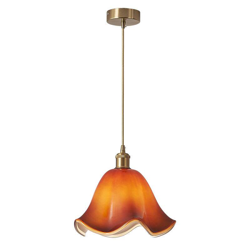 44法山式奶油风卧室床头吊护灯中古风复古餐厅吧台氛围感吊眼灯中