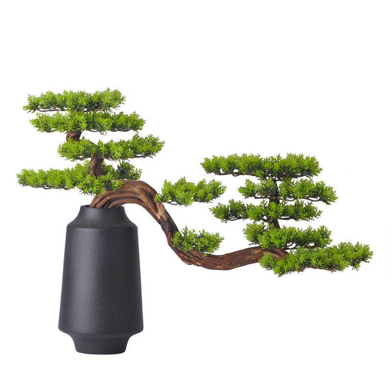 新中式迎客盆景真树绿植家居客厅M00102酒仿玄关松软装饰品样板店