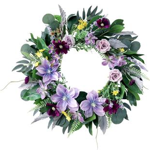 2025新款 花环仿真婚礼现场布置花艺家居门饰墙壁挂饰花圈 春季