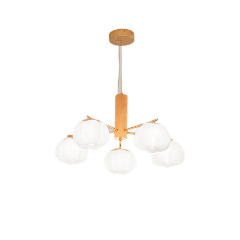 棉花日实式原木客见描述厅主灯木餐风厅书房室吊灯简约卧现代奶油