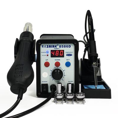 8586D数显热风枪焊台二合一调温拆焊电烙铁手机维修焊接工具