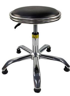 ZB-E03系列钢圈包黑色凳面脚踏圈轮子升降皮革圆凳厂家