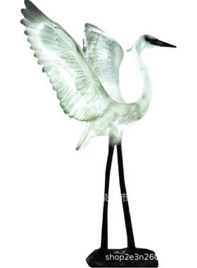 仿真白鹭雕塑景观发光动物灯白鹤灯模型户外庭院水池亮化装饰摆件