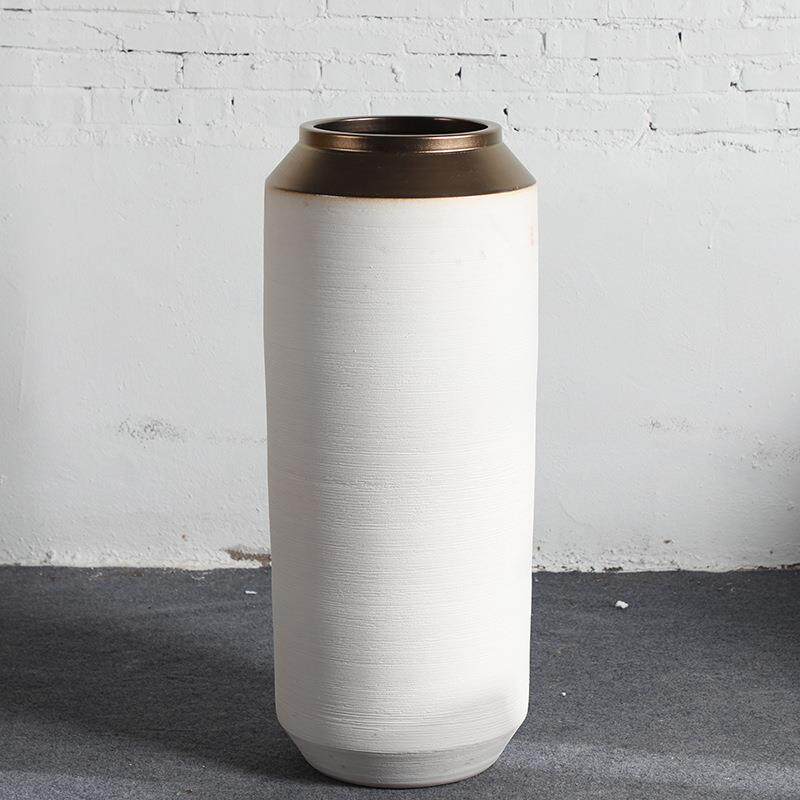 景德镇陶瓷花瓶落地大客厅干花花瓶摆件轻奢北欧白色现代简约摆设